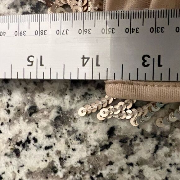 Women’s EUC Forever 21 Beaded Champagne colored skirt. Size Small. - Picture 6 of 7